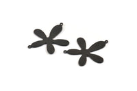 Black Leaf Pendant, 10 Oxidized Black Brass Leaf Pendants With 2 Loops (28x23x0.80mm) D0581 Q0741