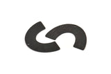 Black Geometric Charm, 6 Textured Oxidized Black Brass Semi Circle Blanks With 1 Hole, Pendants, Findings (34x21x0.80mm) D1550
