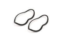 Black Oval Connector, 8 Oxidized Black Brass Wavy Oval Connectors Without Hole, Findings (39x22x0.70mm) D932