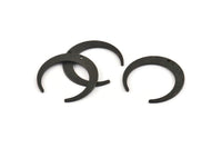 Black Moon Charm, 6 Textured Oxidized Black Brass Crescent Moon Charms With 1 Hole (27x25x1mm) D931 H1390