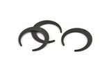 Black Moon Charm, 6 Textured Oxidized Black Brass Crescent Moon Charms With 1 Hole (27x25x1mm) D931 H1390