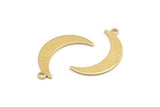 Brass Moon Charm, 24 Raw Brass Crescent Moon Charms With 1 Loop (25x5x0.80mm) M01189