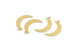 Brass Moon Charm, 24 Raw Brass Crescent Moon Charms With 1 Loop (25x5x0.80mm) M01189