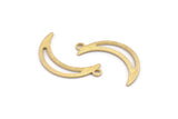 Brass Moon Charm, 24 Textured Raw Brass Crescent Moon Charms With 1 Loop (25x5x0.80mm) M01201