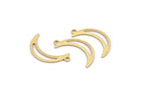 Brass Moon Charm, 24 Textured Raw Brass Crescent Moon Charms With 1 Loop (25x5x0.80mm) M01201