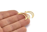 Brass Moon Charm, 24 Textured Raw Brass Crescent Moon Charms With 1 Loop (25x5x0.80mm) M01201