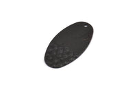 Black Oval Charm, 8 Oxidized Black Brass Oval Charms With 1 Hole (29.5x15x0.80mm) D985
