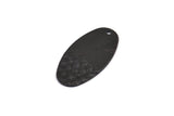 Black Oval Charm, 8 Oxidized Black Brass Oval Charms With 1 Hole (29.5x15x0.80mm) D985