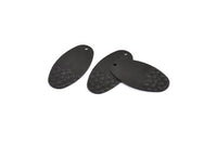 Black Oval Charm, 8 Oxidized Black Brass Oval Charms With 1 Hole (29.5x15x0.80mm) D985