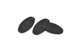 Black Oval Charm, 8 Oxidized Black Brass Oval Charms With 1 Hole (29.5x15x0.80mm) D985
