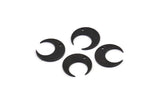 Black Moon Charm, 12 Oxidized Black Brass Crescent Moon Charms With 1 Hole (14x13.5x5x0.8mm) E147