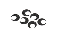 Black Moon Charm, 12 Oxidized Black Brass Crescent Moon Charms With 1 Hole (14x13.5x5x0.8mm) E147