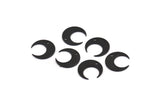 Black Moon Charm, 12 Oxidized Black Brass Crescent Moon Charms With 1 Hole (14x13.5x5x0.8mm) E147