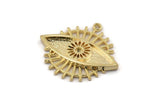 Gold Eye Charm, Gold Plated Brass Eye Charms With 1 Loop, Pendants - Pad Size 2mm (27x25x2mm) N1454