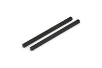 Black Necklace Bar, 6 Oxidized Black Brass Pendants With 1 Hole (2.5x2.5x50mm) D0239