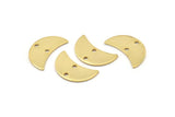 Gold Moon Charm, 12 Gold Plated Brass Moon Charm With 2 Holes, Blanks, Findings (18x8.5x0.70mm) M742