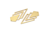 Brass Triangle Charm, 6 Raw Brass Diamond Charms With 1 Hole (46x22x1mm) M01172