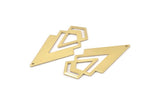 Brass Triangle Charm, 6 Raw Brass Diamond Charms With 1 Hole (46x22x1mm) M01171