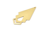 Brass Triangle Charm, 6 Raw Brass Diamond Charms With 1 Hole (46x22x1mm) M01173