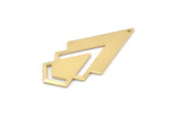 Brass Triangle Charm, 6 Raw Brass Diamond Charms With 1 Hole (46x22x1mm) M01170