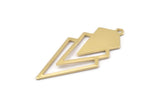 Brass Triangle Charm, 6 Raw Brass Diamond Charms With 1 Loop (49x22x1mm) M01162