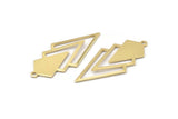 Brass Triangle Charm, 6 Raw Brass Diamond Charms With 1 Loop (49x22x1mm) M01162