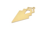 Brass Triangle Charm, 6 Raw Brass Diamond Charms With 1 Loop (49x22x1mm) M01157