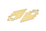Brass Triangle Charm, 6 Raw Brass Diamond Charms With 1 Loop (49x22x1mm) M01157
