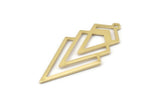 Brass Triangle Charm, 6 Raw Brass Diamond Charms With 1 Loop (49x22x1mm) M01160