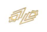 Brass Triangle Charm, 6 Raw Brass Diamond Charms With 1 Loop (49x22x1mm) M01160