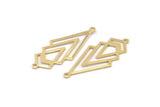 Brass Triangle Charm, 6 Raw Brass Diamond Charms With 2 Loops (51x22x1mm) M01163