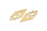 Brass Triangle Charm, 6 Raw Brass Diamond Charms With 1 Loop (49x22x1mm) M01156