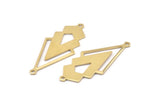 Brass Triangle Charm, 6 Raw Brass Diamond Charms With 2 Loops (51x22x1mm) M01154