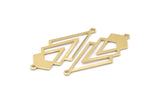Brass Triangle Charm, 6 Raw Brass Diamond Charms With 2 Loops (51x22x1mm) M01152