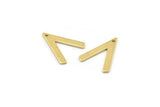 Brass V Shape, 24 Raw Brass V Shaped Charms With 1 Hole (19x15x1mm) M01166