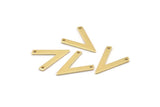Brass V Shape, 24 Raw Brass V Shaped Charms With 2 Holes (19x15x1mm) M01167