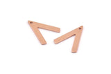 Copper V Shape, 24 Raw Copper V Shaped Charms With 1 Hole (19x15x1mm) M01206