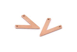 Copper V Shape, 24 Raw Copper V Shaped Charms With 2 Holes (19x15x1mm) M01164