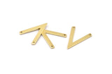 Brass V Shape, 24 Raw Brass V Shaped Charms With 2 Holes (23x19x1mm) M01168