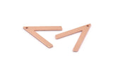 Copper V Shape, 12 Raw Copper V Shaped Charms With 1 Hole (23x19x1mm) M01211