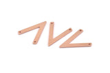Copper V Shape, 12 Raw Copper V Shaped Charms With 2 Holes (23x19x1mm) M01165
