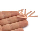 Copper V Shape, 12 Raw Copper V Shaped Charms With 2 Holes (23x19x1mm) M01165