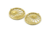 Brass Sun Charm, Raw Brass Sun Charms With 1 Loop, Findings (30x28mm) N1482