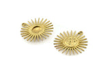 Brass Sun Charm, 2 Raw Brass Sun Charms With 1 Loop, Findings (30x28mm) N1480
