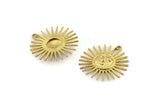 Brass Sun Charm, Raw Brass Sun Charms With 1 Loop, Findings (30x28mm) N1480