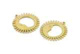 Brass Moon Charm, 2 Raw Brass Moon Charms With 1 Loop, Pendants (32x30x1.2mm) N1456