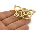 Brass Charm, Raw Brass, Brass Pendants, Charm Pendants, Brass Round Charms With 1 Loop (49x31x2mm) N1468