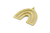 Brass Charm, Raw Brass, Brass Pendants, Charm Pendants, Brass U Shape Charms With 1 Loop (25x23x1.2mm) N1460