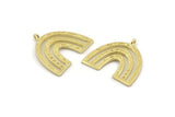 Brass Charm, 2 Raw Brass, Brass Pendants, Charm Pendants, Brass U Shape Charms With 1 Loop (25x23x1.2mm) N1460
