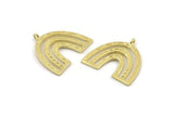 Brass Charm, Raw Brass, Brass Pendants, Charm Pendants, Brass U Shape Charms With 1 Loop (25x23x1.2mm) N1460